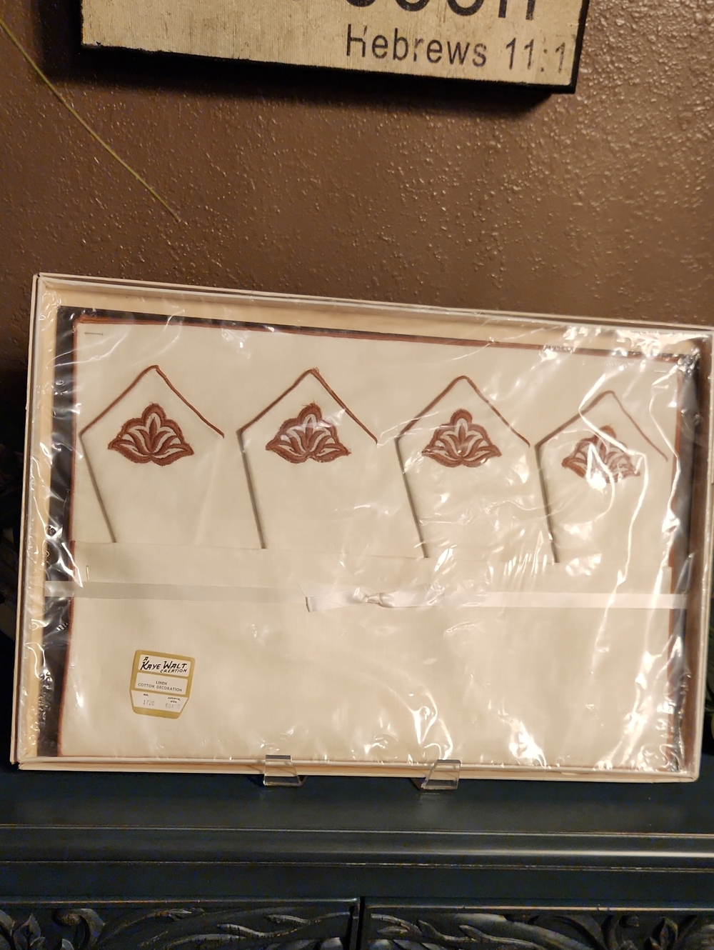 Kate Walt Vintage Linen Placemat And Napkin Set New In Original Box